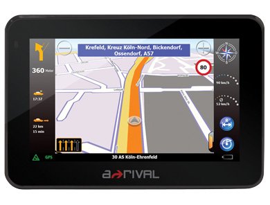 Arival NAV-MTA 43 WE, mobiles Navigationssystem mit Westeuropa Karte, 10,8cm Display, Fahrspurassisten, 36 Monate Garantie