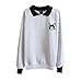 Froomer Teen Girls Cat Print Sweatshirt Long Sleeve Blouse Loose Sweater Shirt