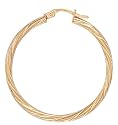 9ct Gold Ribbed Hoop Earrings