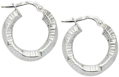 Click Top Small White Gold Hoop Earrings