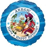 Printed Foil Balloon (18in, round) - Happy Birthday: (C) Disney Captain Hook
