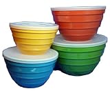 8 Piece Melamine Bowl Set Include Lids - 4 Bowls and 4 Lids