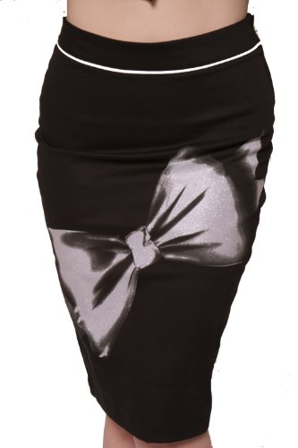 Lucky 13 Its All His Black Stretch Pencil Skirt Pin Up Girl Evening Skirt Small - XXL