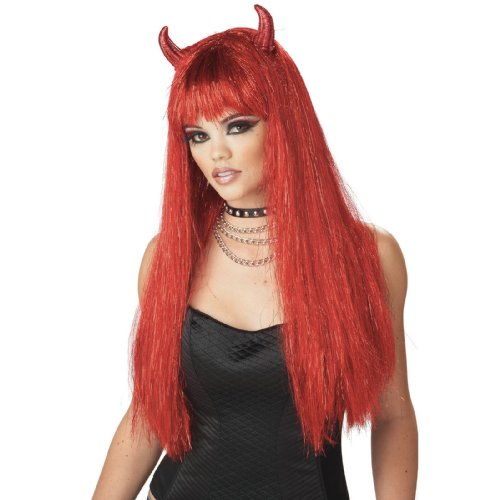 Dazzling Devil Wig (Red;One Size)