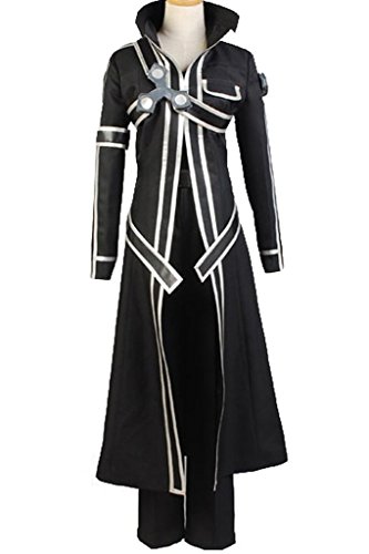 Ya-cos Men's Sword Art Online Kirito Cosplay Costume Battle Suit Black