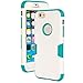 iPhone 6 Case, E LV iPhone 6S Case - SHOCK ABSORPTION / HIGH IMPACT RESISTANT Full Body Hybrid Armor Protection Defender Case Cover for Apple iPhone 6S / 6 with 1 Stylus and 1 Microfiber Cleaning Cloth - [WHITE/TURQUISE]