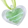 Valentines Day Jewelry Murano Glass Green Stripes Heart Pendant