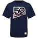 Reebok Buffalo Bills Navy Blue 50th Anniversary Distressed Logo T-shirt Image of Reebok Buffalo Bills Navy Blue 50th Anniversary Distressed Logo T-shirt
