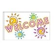 Welcome Flag Neon Design 3 - 3ft x 5ft Superknit Polyester