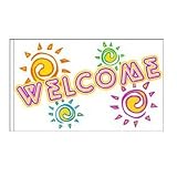 Welcome Flag Neon Design 3 - 3ft x 5ft Superknit Polyester
