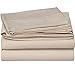 Cotton Sateen Twin Bed-Sheet-Set Beige - 3 Piece Bedding Set, Flat Sheet, Fitted Sheet and a Pillow Case - by Utopia Bedding (Twin, Beige)
