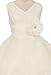 Flower Girl V-Neck Sleeveless Surplice Top All Lace Dress with Corsage