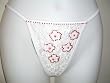 Sequinned G-String Thong White/Red Flower Sequins-MED