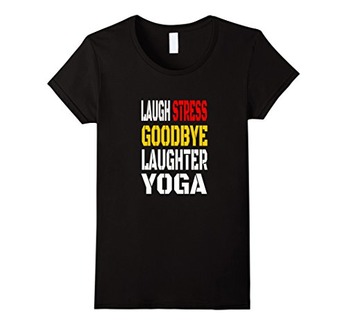 Laugh Stress Goodbye Laughter Yoga T-Shirt – Female XL – Black Laugh Stress Goodbye Laughter Yoga T-Shirt – Female XL – Black