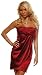 Strapless Tube Pleated Evening Prom Cocktail Party Satin Womens Mini Dress, Small, Red