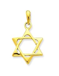 14K Yellow Gold Star of David Pendant Charm Jewelry