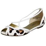 oh DEER! Women's Fluff Peep Toe Flat