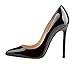 EKS Women's Sitrible High Thin Heel Patent Leather Pointed Toe Pumps