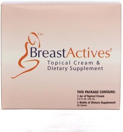 Breast Actives 1 KIT Breast Enhancement Kit by Breast Gain Plus 1 - 60 Tablet Bottle and 1 - 2 fl Oz Jar of Cream by Pacific Naturals