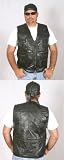 Rebel Ryder Genuine Stone Leather Black Vest