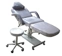 White Hydraulic Chair with Free Stool