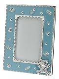Enamel Picture Frame With Swarovski Crystal Bear - Blue