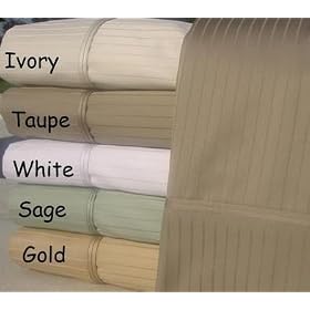 Homespell Egyptian Cotton 3 - Pc Duvet Cover 1000tc Sateen Pinstripe Ecru (Full)