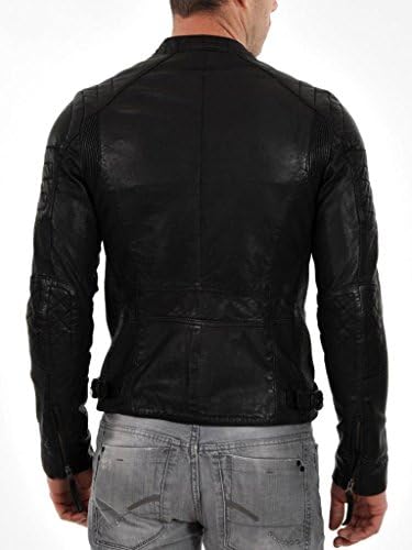 KGN FASHION Leather Jacket Men Biker Motorcycle Jacket Mens Leather Coat MJ065 - XXXL