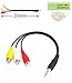CGTime Black 3.5mm Plug Male to 3 RCA Female Adaptor Audio Video Cable