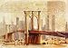 Brooklyn Bridge by Ines Kollar. CANVAS ROLLED. 39.00 inches width by 28.00 inches hei...