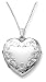 Sterling Silver Engraved 4-Picture Heart Locket, 20