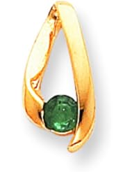 14K Yellow Gold Emerald May Slide Pendant Jewelry