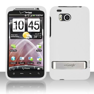 Solid White Protective Hard Rubberized Case Cover Design for Verizon HTC Thunderbolt 4G