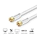 MIYAKO 25 Feet Coaxial Cable Double Shielded Braid F Type Gold Plated Connectors - White
