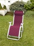 Gravity Free Lounger - Olefin - Burgundy - White Frame