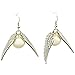 Harry Potter Golden Snitch Earrings Wings Gift Earrings (Silver)