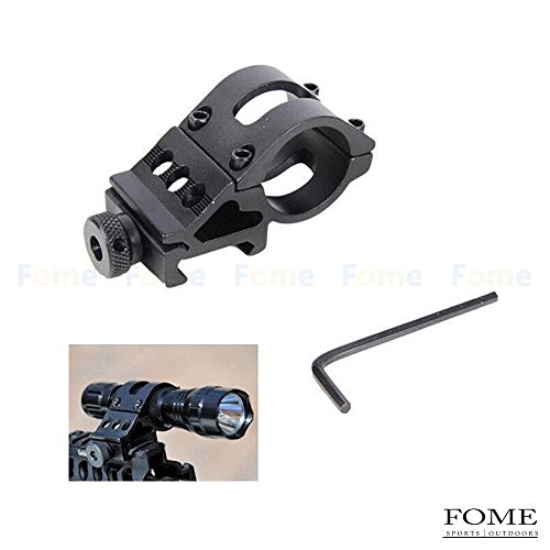 FOME Tactical Flashlight 30mm Offset Weapon Picatinny Mount for Surefire, Laser, Tactical Flashlights and All 30mm Mountable Accessories+ FOME Gift