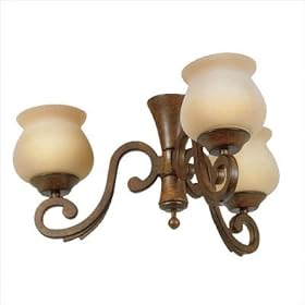 Casablanca KGC5-11 Three-Light Fixture with White Glass, Snow White by Casablanca