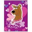 Luxury Plush Scooby Doo Twin Size  Raschel Blanket - Pink Heart Scooby Dool Blanket 60in x 80in