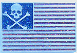 Skull Flag In Glitter Belt Buckle