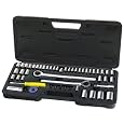 Tool House 770002 52-Piece Metric and Fractional Bit Tip and Socket Wrench Set