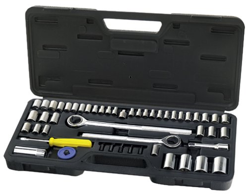 Tool House 770002 52 Piece Metric and Fractional Bit Tip and Socket Wrench Set