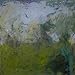 Original Oil Painting, horizon overtakes the forest by rebecca klementovich, 10 x 10