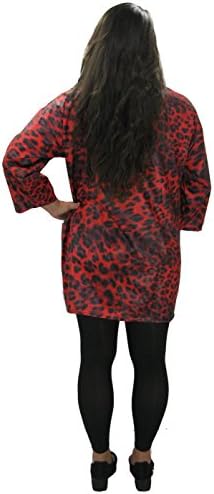 Designer Plus Size Red Leopard Hair Salon Stylist Jacket for Women with Water Resist Finish