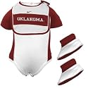Oklahoma Sooners Nike Baby Onesie, Bib, and Booties, 3-6 mos