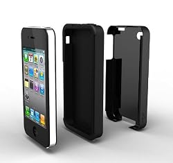 Acase(TM) iPhone 4 and 4S Superleggera PRO Dual Layer Protection (Black/Black) case (Fits AT&T, Sprint and Verizon iPhone 4 and 4S)