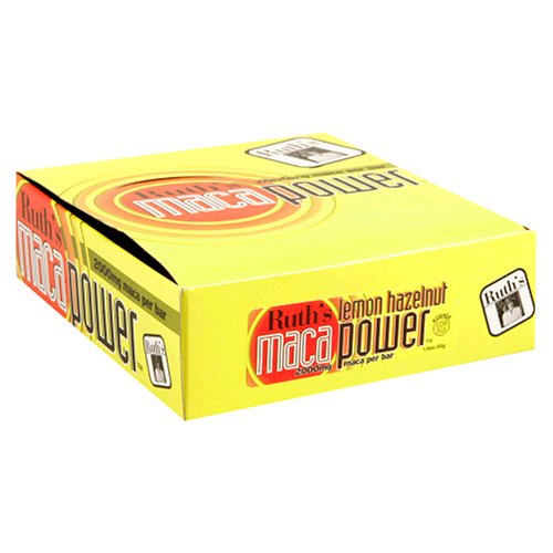 Ruth's Hemp Foods MacaPower Bars, Lemon Hazelnut, 12-Count Box