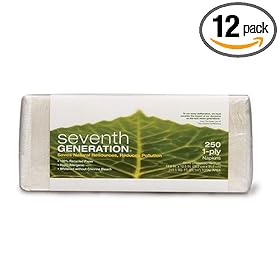 Seventh Generation Lunch Napkin, White Color, 1-ply, 250-Count Packs (Pack of 12)