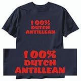 T-Shirt Navy Blue  100% Dutch Antillean  Netherlands Antilles Country