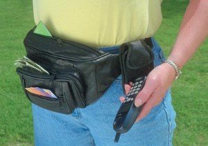 Cover image : Solid Genuine Leather Fanny Pack Waist Bag/purse with Cellphoneholder